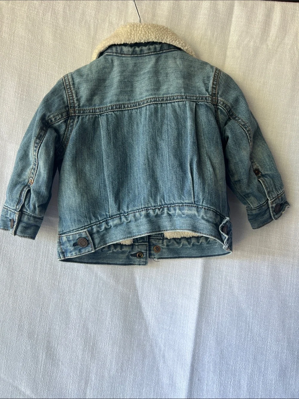 Baby Gap Denim Sherpa-Lined Jacket - Light Blue Size 12-18M